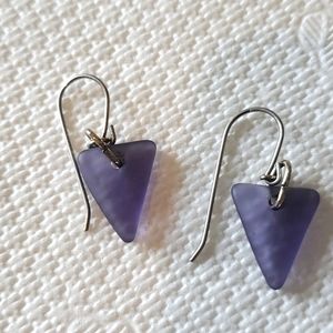 Beautiful purple sea glass earrings